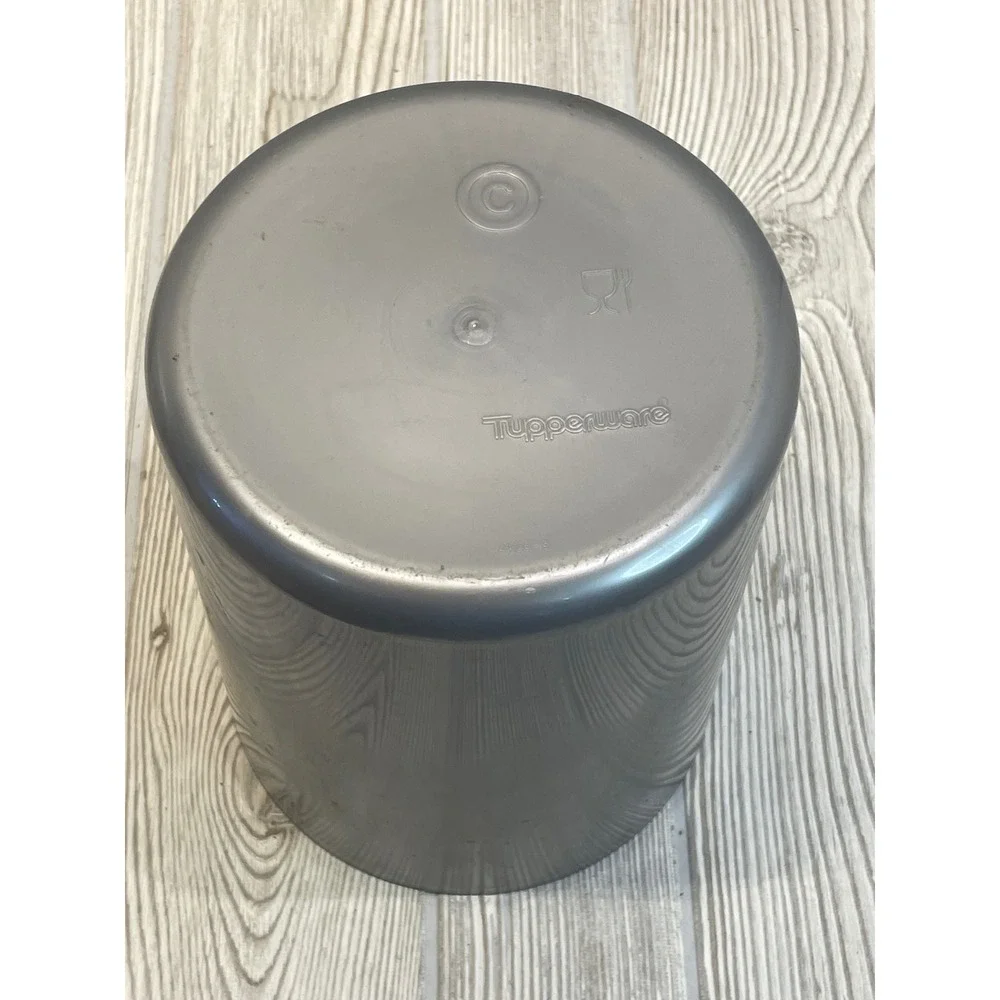 Vintage Tupperware Silver Canister with Black Lid 2418B-3 2419A-4 Made in USA